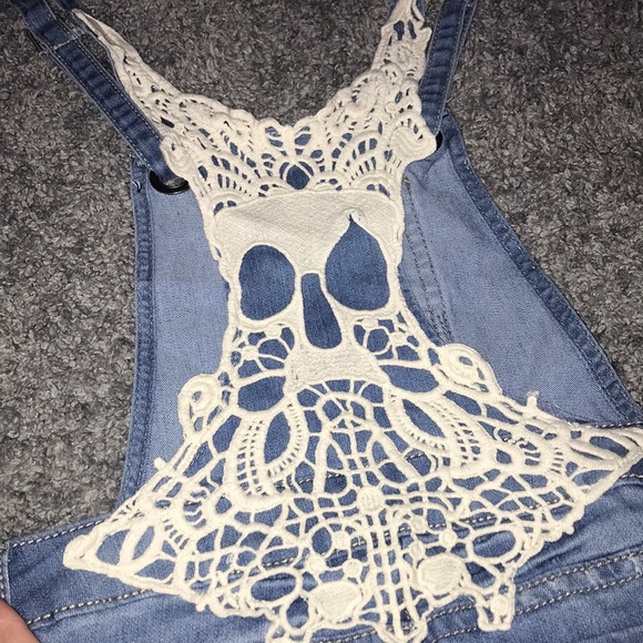 Denim Shorts Overalls - Picture 3 of 5